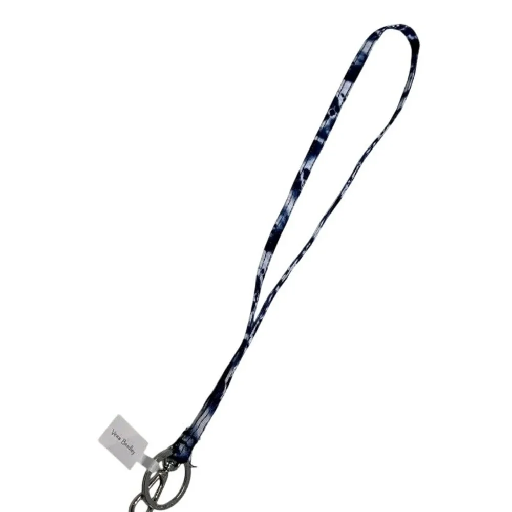 Vera Bradley ReActive Lanyard Island Tie Dye Blue White Recycled 26692-U46 NEW